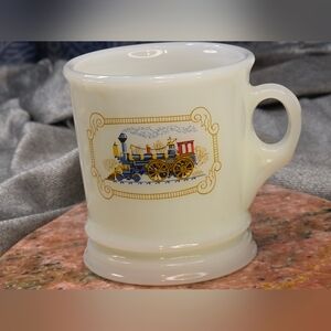 Vintage Avon Steam Engine Milk Glass, Coffee/Tea/Shaving Mug